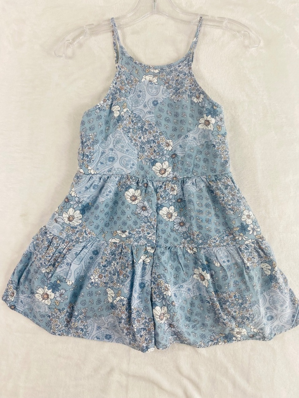 Abercrombie Kids Floral Romper Size 9/10 Floral Blue Feminine Dainty Summer
